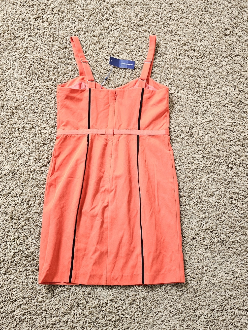NWT Rebecca Minkoff Joy Dress Cocktail Piping "Fire" 10 Mini Sheath - Picture 5 of 7